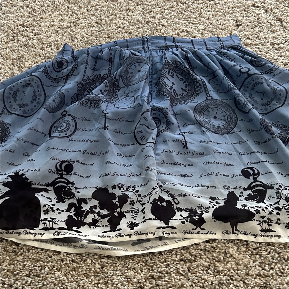 Disney Blue and Black Chain Print Skirt